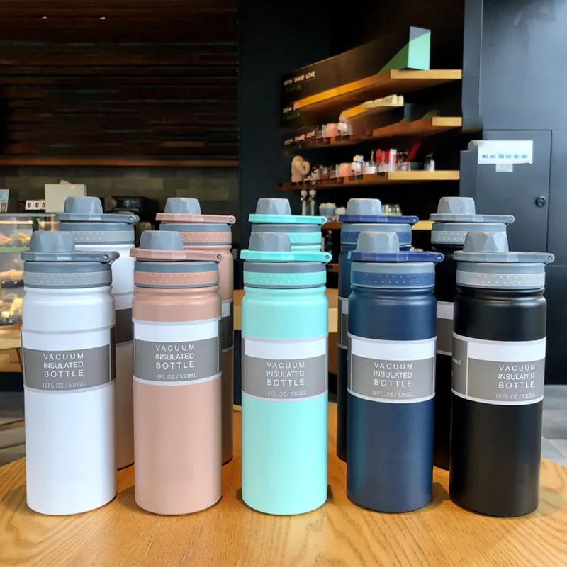 Biểu tượng tùy chỉnh 530/750ml phích chai thép không gỉ chân không Flask cách điện chai nước du lịch Cup cho cốc cà phê