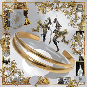 กำไลข้อมือสแตนเลสชุบทองคุณภาพสูงสไตล์ยุโรปอเมริกัน ประดับเพชรซิร์คอน ไม่ลอก สีไม่ซีด สไตล์เรียบง่าย มินิมอล เปิดได้ ใช้เป็นเครื่องประดับแฟชั่น - Product Image 3