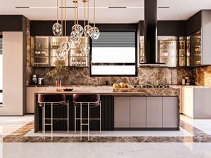 A multi laca do armazenamento ou o projeto moderno do revestimento derrubam o canto mágico para o estilo moderno da mobília do armário de cozinha - Product Image 6