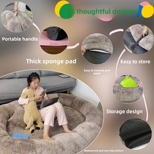 İnsanlar ve Köpekler İçin Ekstra Büyük Çıkarılabilir Yıkanabilir Evcil Hayvan Yatağı, Tembel Kanepe Tasarımı, Montaj Gerektirmez - Product Image 2