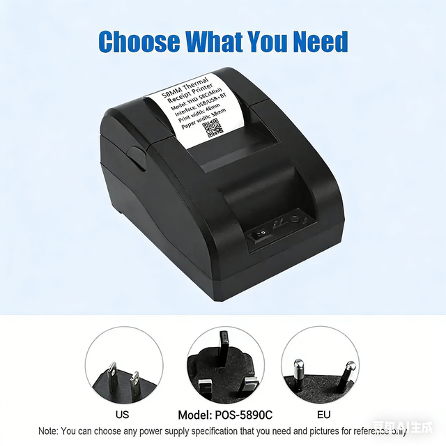 58mm Thermal Panel Printer with USB Bluetooth Interface High-Speed 90mm/s in Stock for Invoice Receipt Bill Ticket Output 5890C