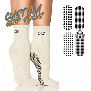 Private Label Pilates Grip Socks Custom Women Yoga Socks Non <b>Slip</b> Grip Socks Cotton Bamboo Custom Logo Packaging Ankle Crew - Product Image 1
