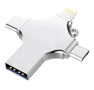 Clé USB 3.0 OTG en métal Type C 4 en 1 pour iPhone Android 128G