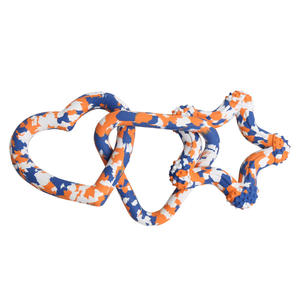 Toptan XUNQU Marka Çevre Dostu İnteraktif Kauçuk Evcil Hayvan Oyuncağı <span class=keywords><strong>3</strong></span> Bağlantılı Halka Büyük Köpekler 306g Biyobozunur Yatıştırıcı Isırma Oyuncağı - Product Image 1