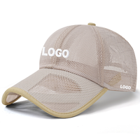 Casquettes de baseball ajustées en maille respirante à visière longue pour l'été, vente en gros, logo personnalisé, casquette de sport à 6 panneaux et visière incurvée
