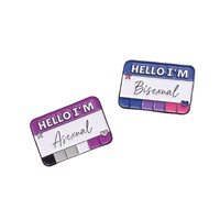 Personnalisable Hello I'm Lesbian Personnalisé Rectangle Métal Pendentif Pin Badge Art Signature Métal Artisanat