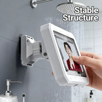 Étui de téléphone étanche pour douche, écran tactile anti-buée, support mural pour salle de bain et cuisine