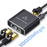 Divisor Ethernet de red Gigabit RJ45 de 1000mBPS 1 Adaptador 8P8C de 3 vías función POE adaptador divisor Lan Ethernet de 3 puertos