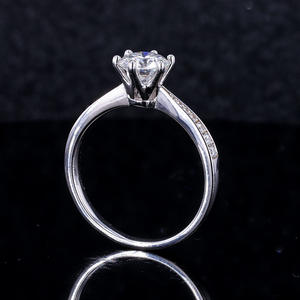 Anillo de moissanita de plata de ley S925 de 1 quilate, banda de boda romántica para mujer, regalo perfecto para novia, <span class=keywords><strong>prometida</strong></span> - Product Image 2