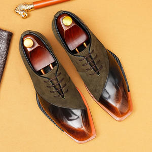 Zapatos de Vestir de Cuero Genuino para Hombre, Zapatos Oxford Formales de Dos Tonos con Punta de Negocios, Zapatos de Vestir Elegantes y Ligeros de Lujo para Boda - Product Image 1