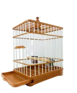Plastic bird cage wax beak carry square bird cage bath carry with chassis to carry out the travel package mail