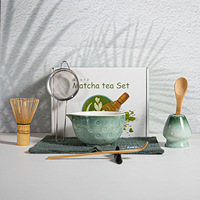 Ensemble de thé japonais de luxe personnalisé, cuillère en bambou, fouet Chasen, support, bol en céramique, kit Matcha pour la cérémonie du thé Matcha