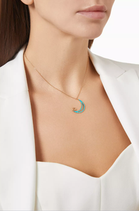 Collar de Acero Inoxidable con Esmalte de Luna 'Allah' de Inspire Jewelry en Oro de 18 Quilates - Product Image 4