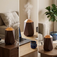 Diffuseur d'huiles essentielles volcan en bois grainé 1000 ml, mini humidificateur ultrasonique à brume froide pour chambre, maison, bureau, décoration