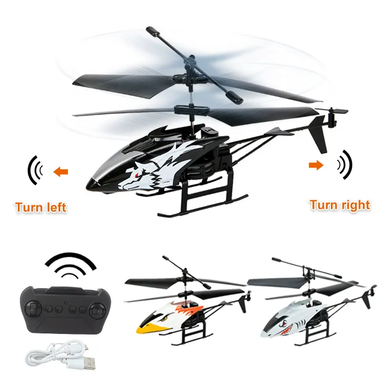 Helicóptero teledirigido de 2 canales para niños, juguete de avión con control remoto