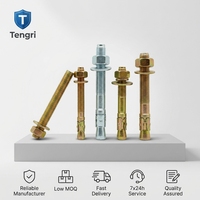 Échantillon Gratuit : Vis d'Expansion, Boulons Traversants et Écrous, Quincaillerie Murale Hexagonale pour Béton, Chevilles à Caisse en Acier M6-M24