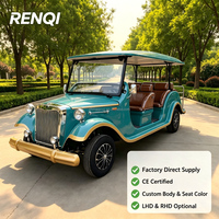 Renqi Voiture électrique rétro 8 places pour visites touristiques, mariages, hôtels et complexes, Bus navette classique, Vente en gros usine
