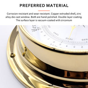 Revestimento de zircônio a vácuo na superfície Medição precisa, barômetro marinho resistente à corrosão (Yacht Grade) - Product Image 6