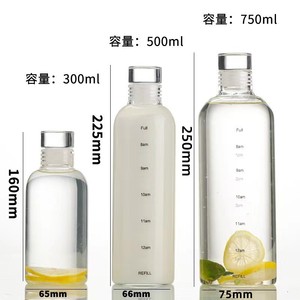 Hecho <span class=keywords><strong>en</strong></span> China Botella de <span class=keywords><strong>vidrio</strong></span> para beber vacía 300ml 500ml 750ml Tarro de <span class=keywords><strong>vidrio</strong></span> transparente con cubierta de madera de bambú para <span class=keywords><strong>agua</strong></span> de recarga de cerveza - Product Image 2