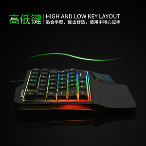 Teclado Mecánico para Juegos Motospeed de Una Mano, 60 Teclas, Retroiluminación RGB, Cableado, con Reposamuñecas, Programable - Product Image 4