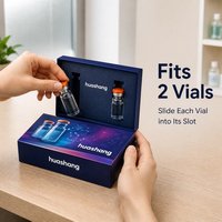 Boîtes d'emballage rigides en peptide recyclables de taille personnalisée avec doublure en éponge, boîte de flacon de luxe pour usage cosmétique