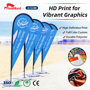 FEAMONT Vibrant Full-Color Printed Teardrop Flag Beach Flag for Retail Sales, Car Dealerships and Restaurant Grand Openings