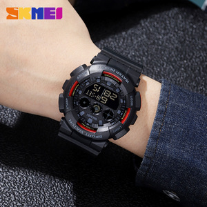 Skmei Sport Watch Digital Men Waterproof Chronograph Alarm World Time Black Rubber Strap Water Resist 3Bar - Product Image 3