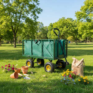 Chariot de jardin en acier, chariot de jardin Jumbo en acier, chariot de jardin en acier à mailles, adapté aux patios et aux cours arrière - Product Image 2