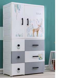 Cajas de almacenamiento de plástico de 4 capas simples y modernas, armario de almacenamiento de ropa para niños, muebles para el hogar y el dormitorio - Product Image 5