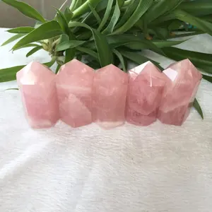 Bacchetta di cristallo rosa naturale di guarigione del punto di cristallo rosa per la decorazione