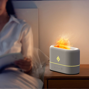 Hxtc88 7 Màu Sắc 3D Ngọn Lửa H2O Làm Mát Không Khí Tạo Độ Ẩm Mát Mist <span class=keywords><strong>USB</strong></span> Ít Xách Tay Bảng Bàn Tinh Dầu Hương Khuếch Tán - Product Image 3