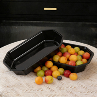 Assiettes jetables transparentes et plateaux à fruits, ensemble de vaisselle en plastique de qualité alimentaire multi-usages pour les fêtes et les événements