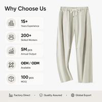 Pantalon large en coton Lyocell pour homme, décontracté, respirant, personnalisable OEM/ODM, style streetwear, pantalon cargo pour homme