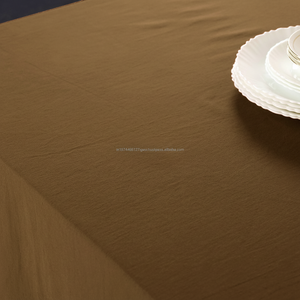 Premium Plain Dyed Cotton Tablecloth Coffee Brown Rectangle <b>Cover</b> for Events, Weddings & Daily <b>Dining</b> - Product Image 1
