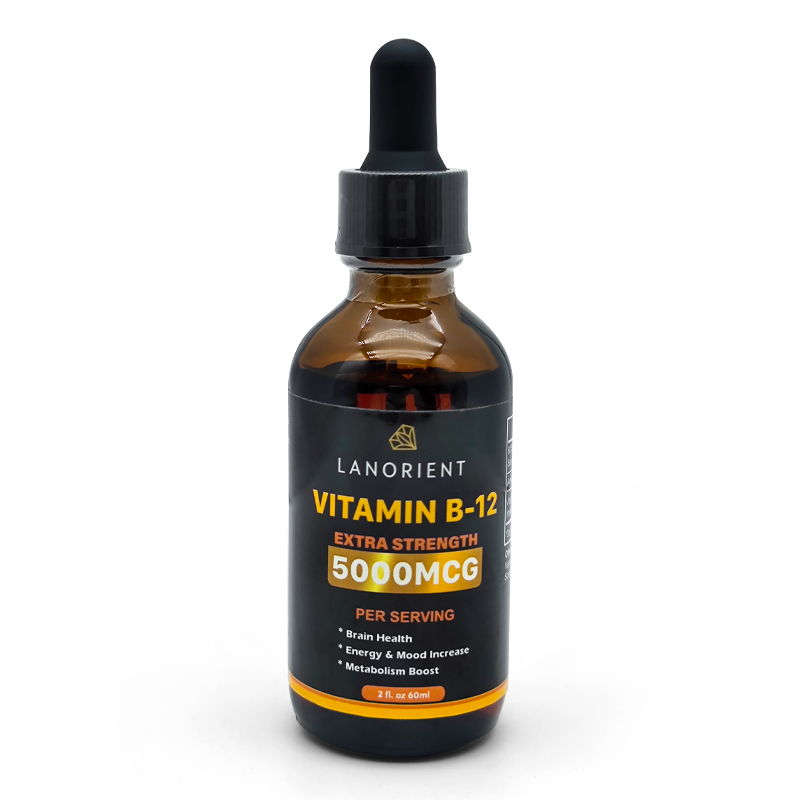 Vitamine B12 Vloeibare Druppels Veganistisch Gezondheidsvoedingssupplement Sublinguaal Energiemetabolisme Ondersteunt Biologisch Private Label B12-druppels