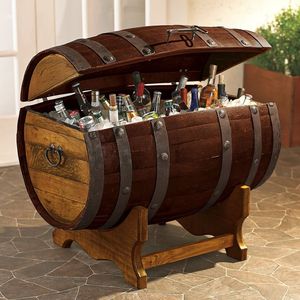 Meubles de <span class=keywords><strong>bar</strong></span> industriels vintage sur mesure, table ronde en bois massif en forme de baril - Product Image 2