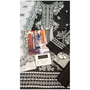 Traje de Lujo para Mujer, Bordado, de 3 Piezas, Sin Coser/Confeccionado, Color Negro, Diseño Famoso - Product Image 3