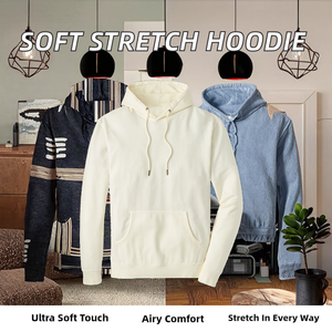 Tissu polaire super doux personnalisé en gros, 53% coton, 43% modal, 4% élasthanne, respirant, extensible dans les 4 sens, broderie 3D, coupe droite pour homme - Product Image 2