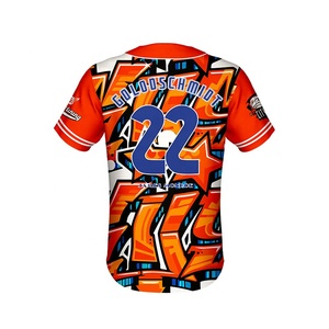 Wholesale hot custom Dri Fit sublimated 100% polyester SportBaseball jersey T shirt cool style baseball jersey design - Product Image 2