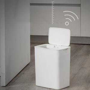 Distance Kick Induction Battery Touchless Trash Can 14L Auto Trash Can Smart Waste Bin Plastic Sensor Trash with Shopper