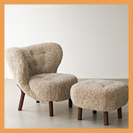 Fauteuil en laine de style moderne avec pieds en bois Chaise d'appoint élégante en peau de mouton pour le salon, l'hôtel ou les loisirs