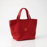Sac fourre-tout en toile personnalisé avec logo, pochette de rangement pliable sans fermeture pour cadeaux, rouge, 22x17x21,5 cm, usage quotidien, voyage en plein air