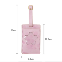 Étiquette de bagage en cuir PU personnalisée avec logo Sakura, motif fleur de cerisier ajourée, pour valise de voyage, cadeau souvenir