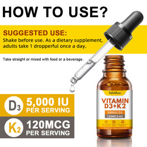 OEM Organik <span class=keywords><strong>Vitamin</strong></span> D3 K2 <span class=keywords><strong>Vitamin</strong></span> Damlaları Omega 3 <span class=keywords><strong>Vitamin</strong></span> D3 Sıvı Daha Hızlı Emilim ve Bağışıklık Desteği İçin - Product Image 4