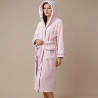 Peignoir unisexe en coton éponge à manches longues, respirant, avec logo sur le devant, longueur intégrale, automne/hiver, haute qualité, pour hôtel et usage domestique