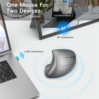 Mouse Optik Nirkabel Mini Mode Ganda dengan Lampu LED dan Fungsi Senyap, USB & Pengisian Daya Bluetooth untuk Komputer, Kantor, dan Gaming