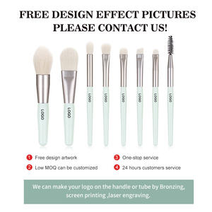 8 Uds MINI juego de brochas de maquillaje de viaje pelo suave sintético brochas de base de belleza portátiles mango de plástico mate con <span class=keywords><strong>Cas</strong></span> cosmético - Product Image 2