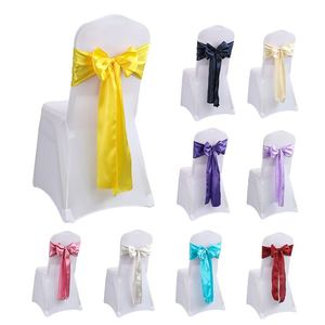 Vente en gros de nœuds de chaise vert sauge en satin de soie, textiles de décoration de luxe, housses de chaise pour mariage - Product Image 2