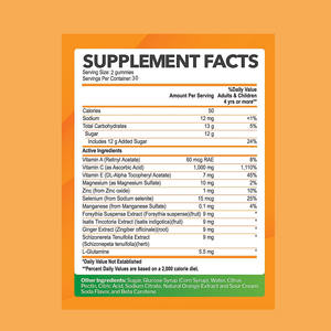 OEM 1000mg ויטמין C Gummies עבור מבוגרים וילדים, מולטי ויטמין עם אבץ & תמציות צמחים עבור תמיכה חיסונית & קולגן תמיכה - Product Image 2