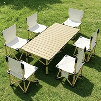 Table pliante d'extérieur légère, ensemble chaise de pique-nique barbecue, table de marché nocturne portable, table de camping pliable, mobilier d'extérieur